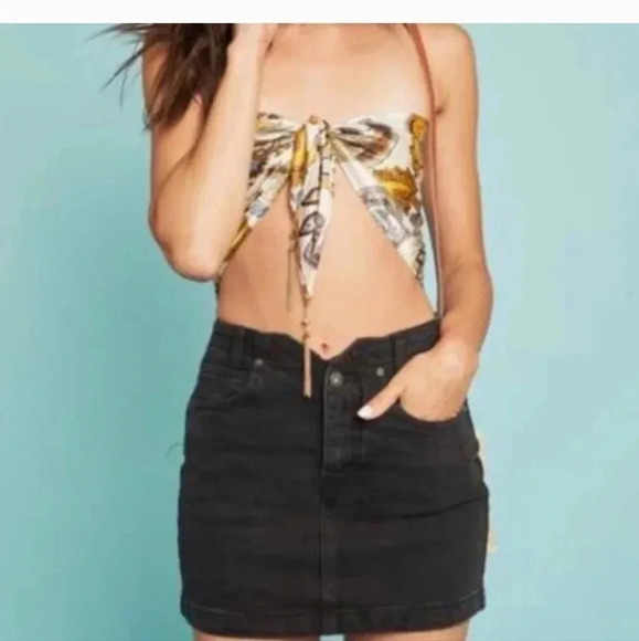 Free People We The Free She's All That Black Denim Mini Skirt(29) - Picture 2 of 9